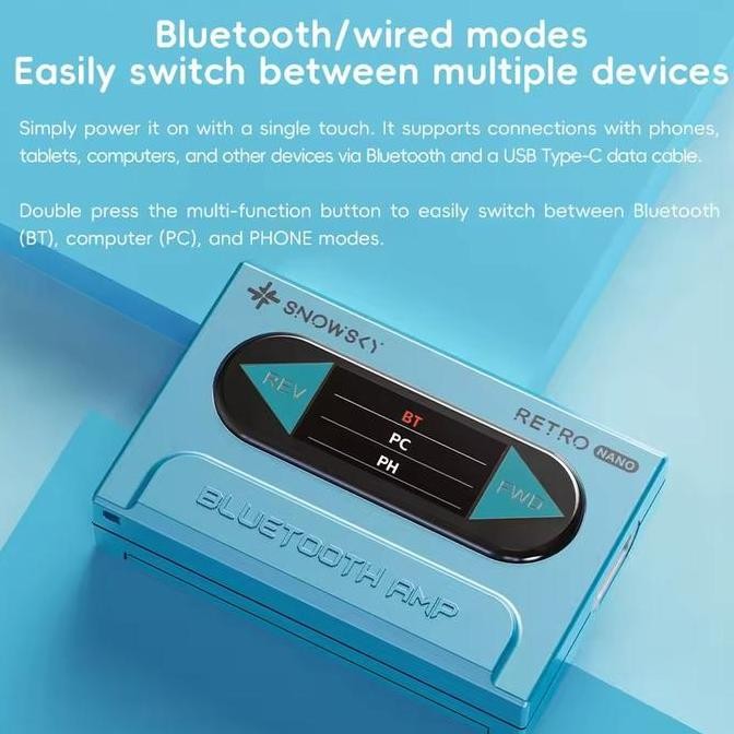 FIIO SNOWSKY RETRO NANO PORTABLE WIRELESS DONGLE DAC AND HEADPHONE AMP AMPLIFIER 2807T