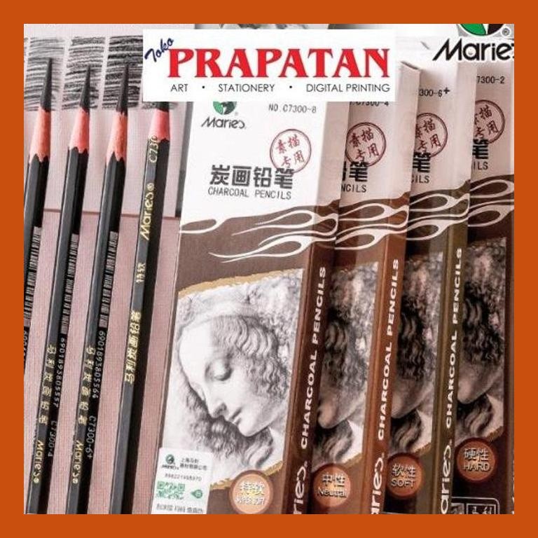 

[ PERALATAN LUKIS / GAMBAR ] PENSIL CHARCOAL MARIES C7300 / MARIES CHARCOAL PENCIL SIAP KIRIM
