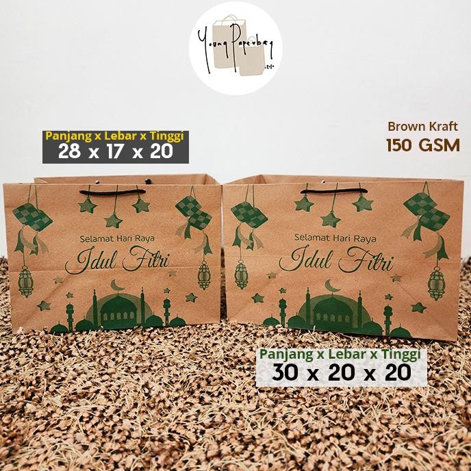 

dw-45 Paper Bag / Tas Kertas Idul Fitri Hampers Lebaran Uk. 30x20x20 Model Landscape (1 lsn) Termurah