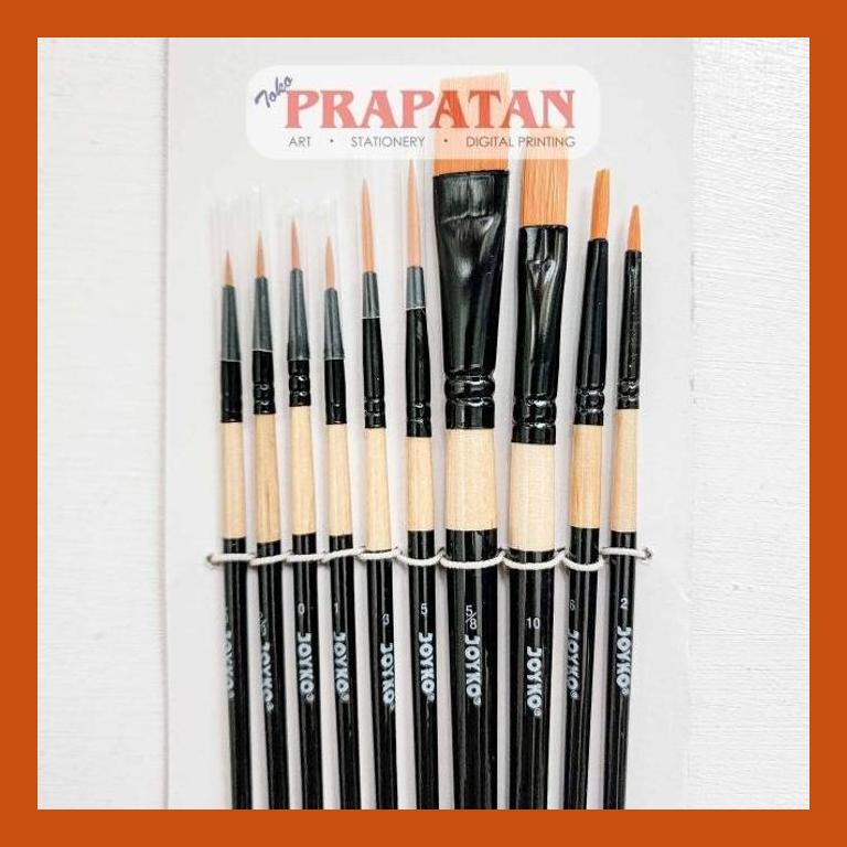 

[ PERALATAN LUKIS / GAMBAR ] KUAS JOYKO BR-9 / JOYKO ROUND BRUSH / KUAS LUKIS JOYKO SET 10 SIAP KIRIM