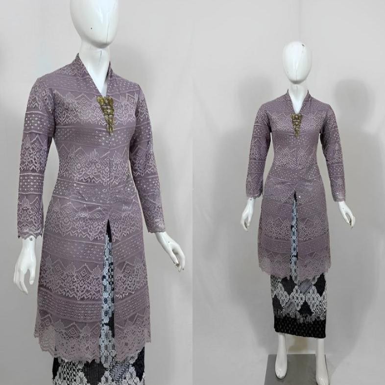 PLK Atasan Kebaya Tunik Brokat Modern Kebaya Jumbo 3XL Baju Kondangan Model Busui Resleting Depan TE