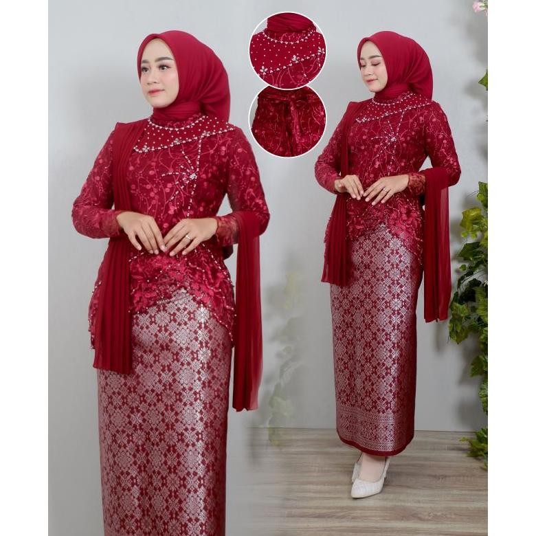 ''Terlaris" Kebaya Rosella/ Kebaya Selendang/ Kebaya Hijab/ Kebaya Terbaru / Kebaya / Kebaya Bali / 