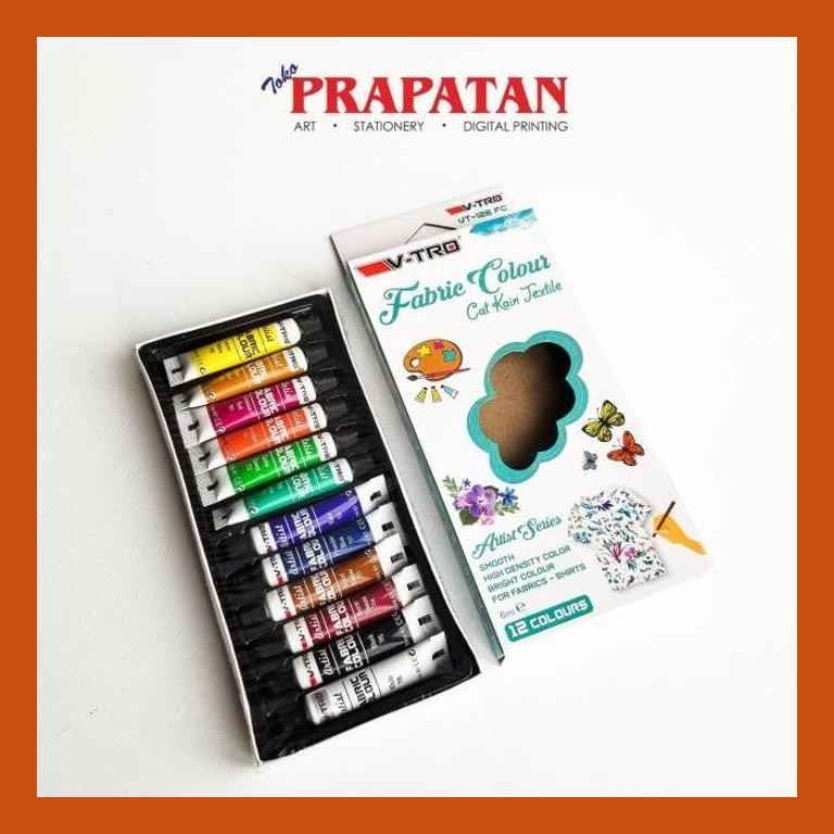 

[ PERALATAN LUKIS / GAMBAR ] FABRIC PAINT V-TRO / CAT KAIN TEXTILE 12 WARNA 6 ML COD