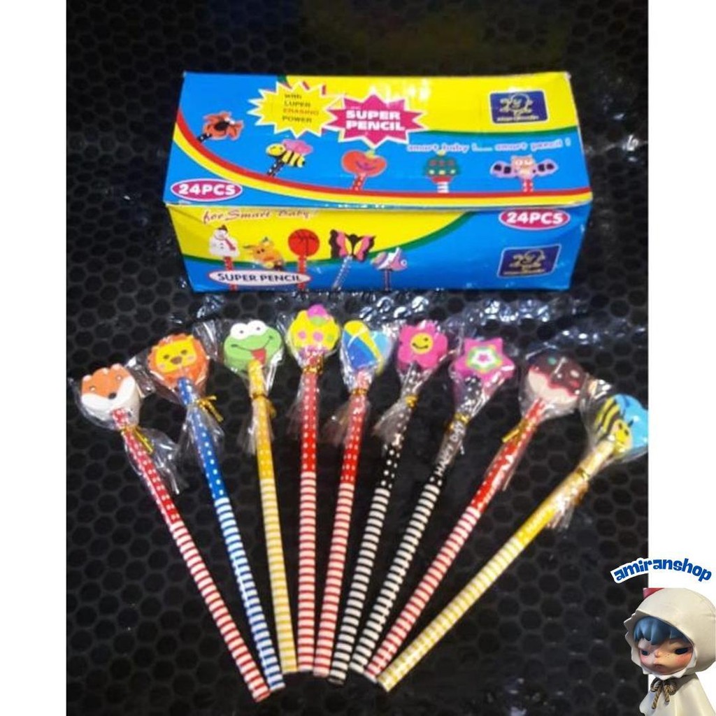 

Pensil Stip Penghapus Karakter Lucu (Isi 24) Cod