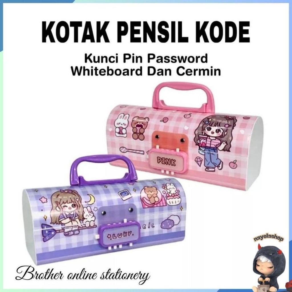 

Bos Kotak Pensil Plastik Kode Whiteboard + Cermin / Kotak Pensil Kode / Pencil Case Diskon