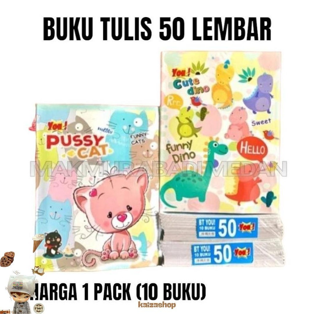 

(1Pack:10Pcs) Buku Tulis Isi 50 Lembar Termurah! Best Seller / Buku Tulis Sekolah Murah Bergaris Sa / Sp Isi 50 Lembar 10 Buku / Buku Tulis Murah 50 Sp / Sa Diskon
