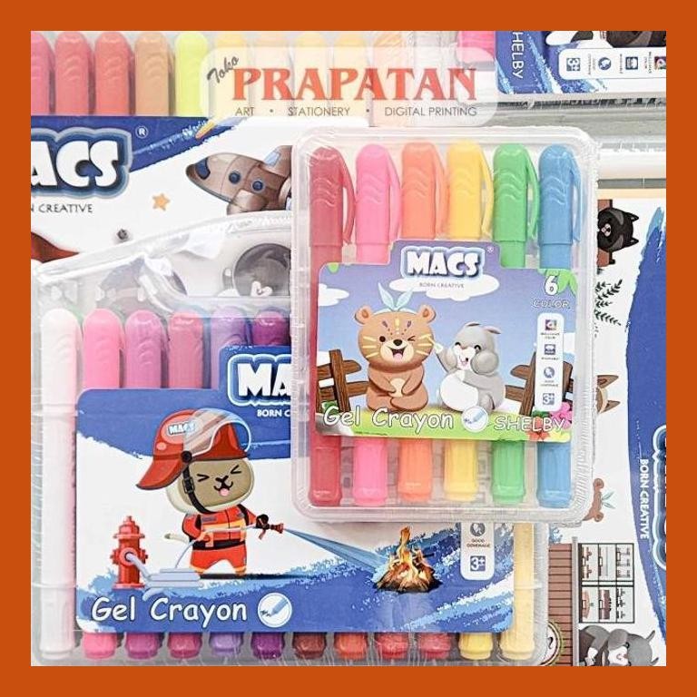 

[ PERALATAN LUKIS / GAMBAR ] MACS GEL CRAYON 24 WARNA / KRAYON GEL SIAP KIRIM