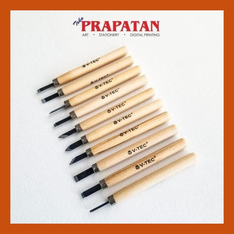 

[ PERALATAN LUKIS / GAMBAR ] ALAT PAHAT / ALAT CUKIL / WOOD CARVING V-TEC 2003-10 SET 10 PCS GOOD QUALITY