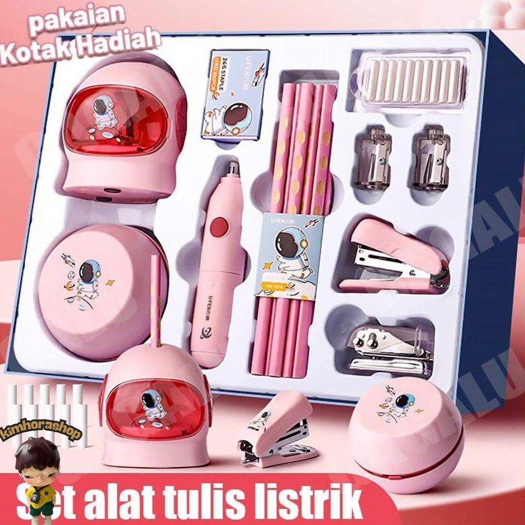 

Gagalu Electric Stationery Set / Set Alat Tulis /Elektrik Rautan Penghapus Vacuum Pensil 11 In 1 /Anak Alat Perkakas Belajar Anak Perempuan Kado Murah