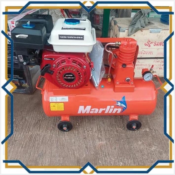 [KOR] KOMPRESOR ANGIN 1/4HP MARLIN + MESIN PENGGERAK BENSIN