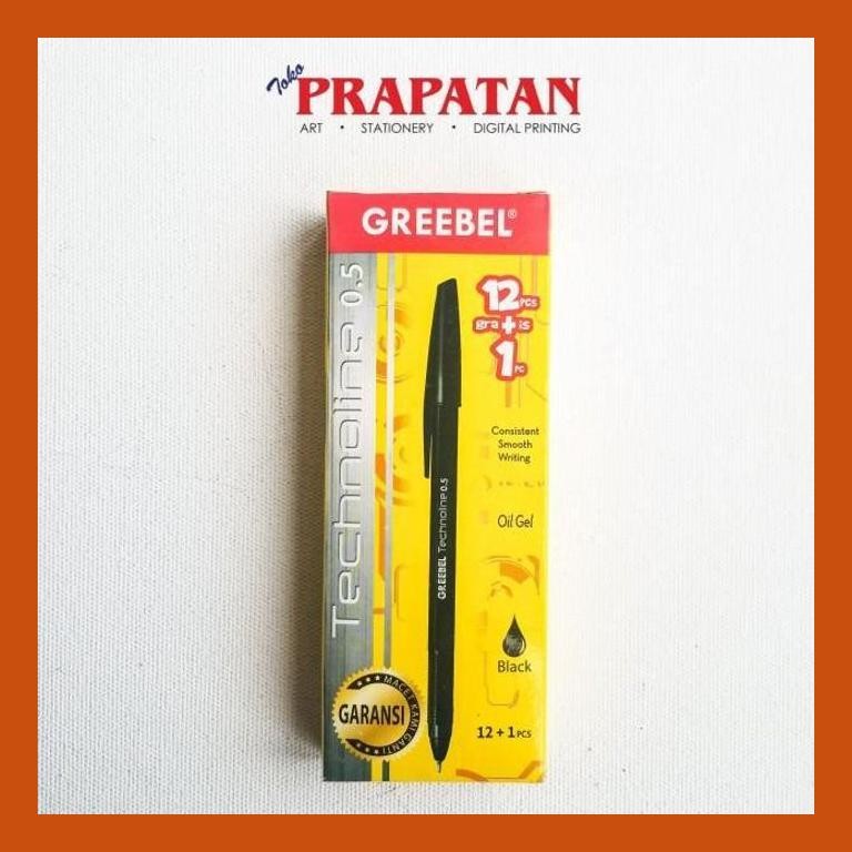 

[ PERALATAN LUKIS / GAMBAR ] PULPEN GREEBEL TECHNOLINE 0.5 BLACK PACK 12 PCS / BALL PEN PACKING AMAN
