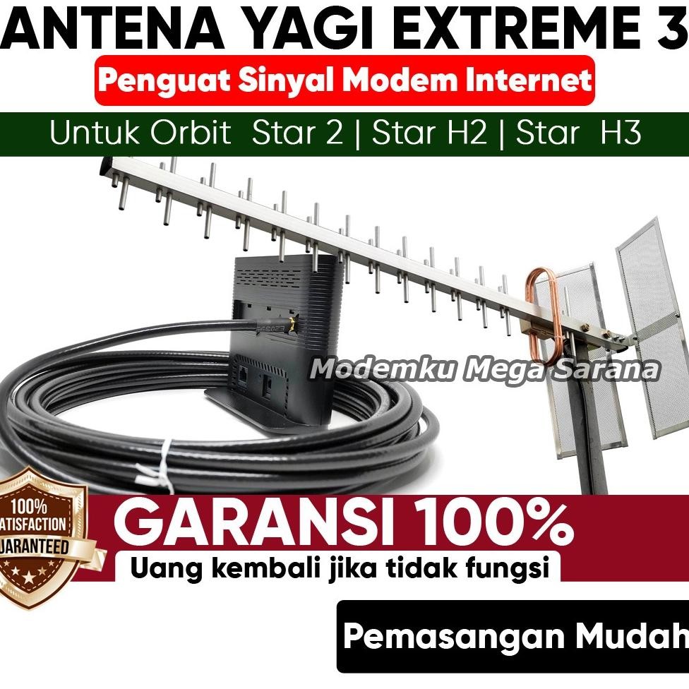 Paling Murah Antena Yagi Extreme 3 Lite Penguat Sinyal Telkomsel Orbit Star 2 Star H2 Huawei B320 St