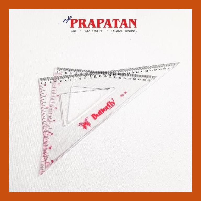 

[ PERALATAN LUKIS / GAMBAR ] PENGGARIS SEGITIGA BUTTERFLY NO 10 / TRIANGLE RULER COD