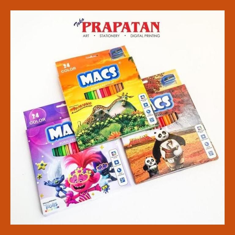 

[ PERALATAN LUKIS / GAMBAR ] PENSIL WARNA MACS 24 WARNA / MACS COLOR PENCIL GOOD QUALITY