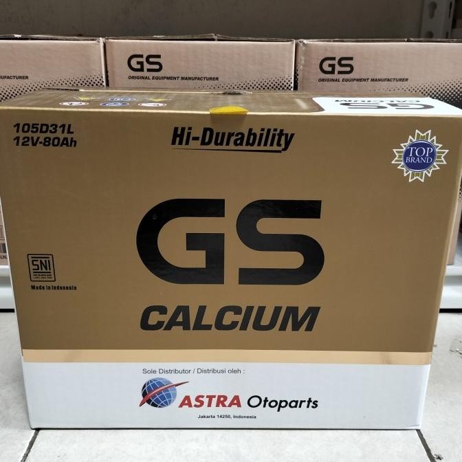 Aki Mobil Pajero Dakar, Fortuner Diesel 105D31L GS Astra Calsium 80ah