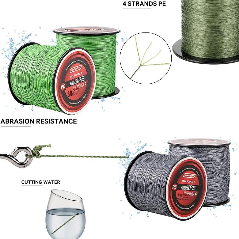 New Senar Pe | Senar Pancing Tali Pe Benang Pe Pancing Braided Tebal 0.4-8.0 Panjang 300 Murah