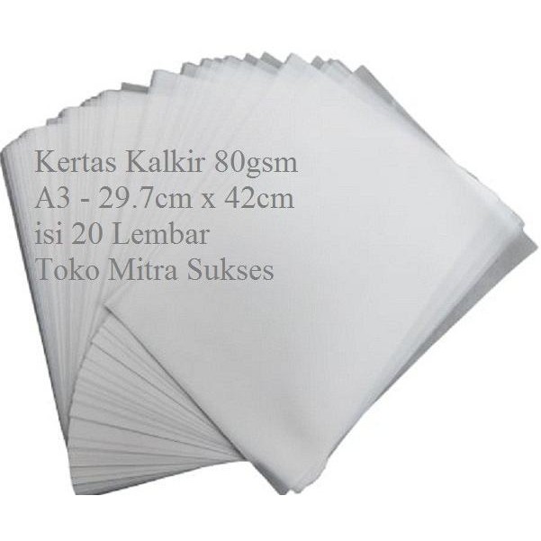 

Kertas Kalkir A3 80gsm - 29.7cm x 42cm isi 20 Lembar