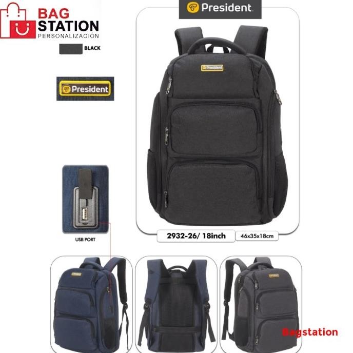 New Backpack President Usb Original Tas Ransel Travel Laptop President New Stok