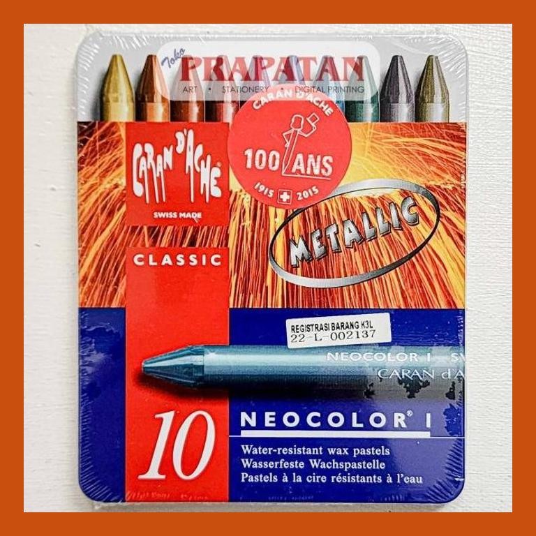 

[ PERALATAN LUKIS / GAMBAR ] CRAYON CARANDACHE NEOCOLOR 1 METALLIC 10 WARNA PACKING AMAN