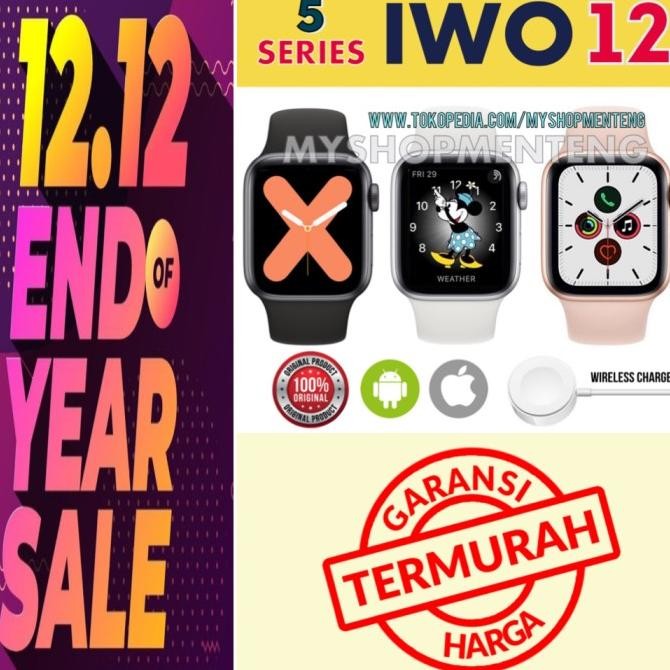 TERBARU IWO 12 SMART WATCH 40/44MM CLONE SERIES 5 ECG 30 WATCH FACE
