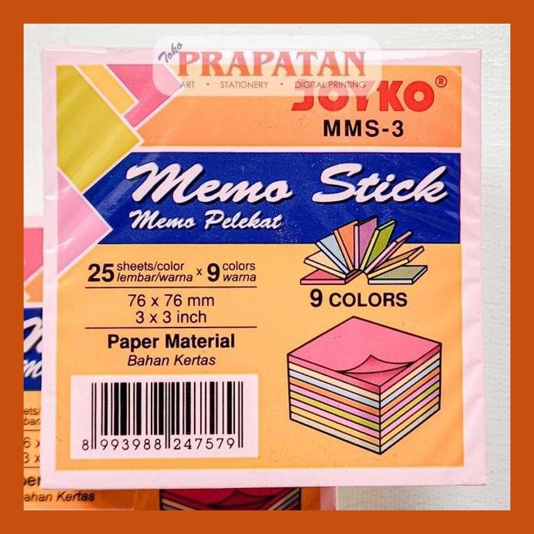 

[ PERALATAN LUKIS / GAMBAR ] JOYKO STICKY NOTE MMS-3 | NOTES MEMO TEMPEL GOOD QUALITY