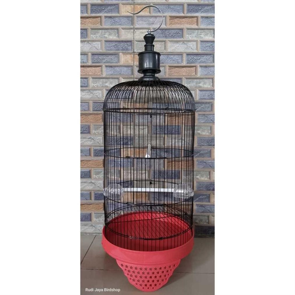 yt- Sangkar Lovebird Kapsul T3 Kakan Atap Lengkung Tebok Motif Bintang Warna Kandang Burung Trucuk K