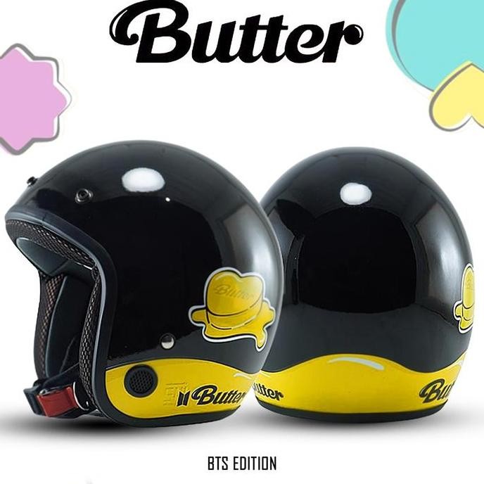 MURAH Helm Bogo Motif BTS Butter / Helm Bogo Retro Dewasa Wanita SNI / Helm Aesthetic COD