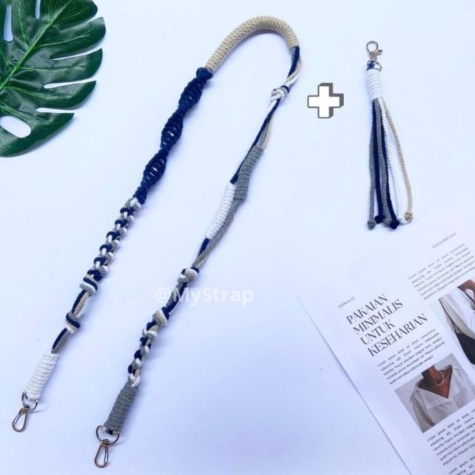 Termurah BELI STRAP GRATIS GANTUNGAN TAS MACRAME Tali Strap bag macrame tali selempang termurah tali