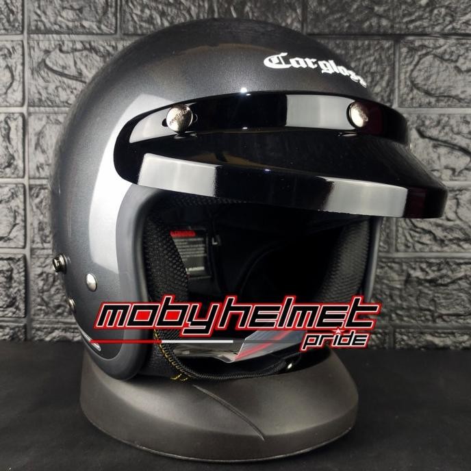 TERMURAH Helm Cargloss Retro CF - Abu Glossy - Anchore Grey - Original
