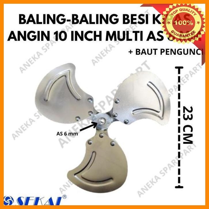 [as8] baling - baling besi kipas angin 10 inch as 6 mm universal