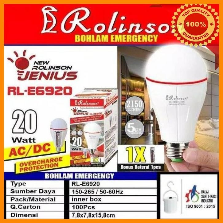 [cst] lampu emergency jenius rolinson 20 watt