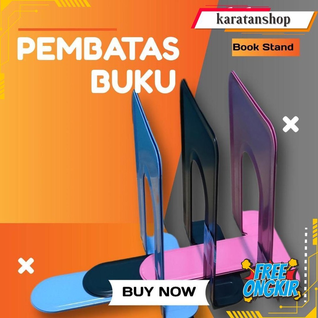 

Pembatas Buku/Book End/Book Stand Besi Gratis Ongkir