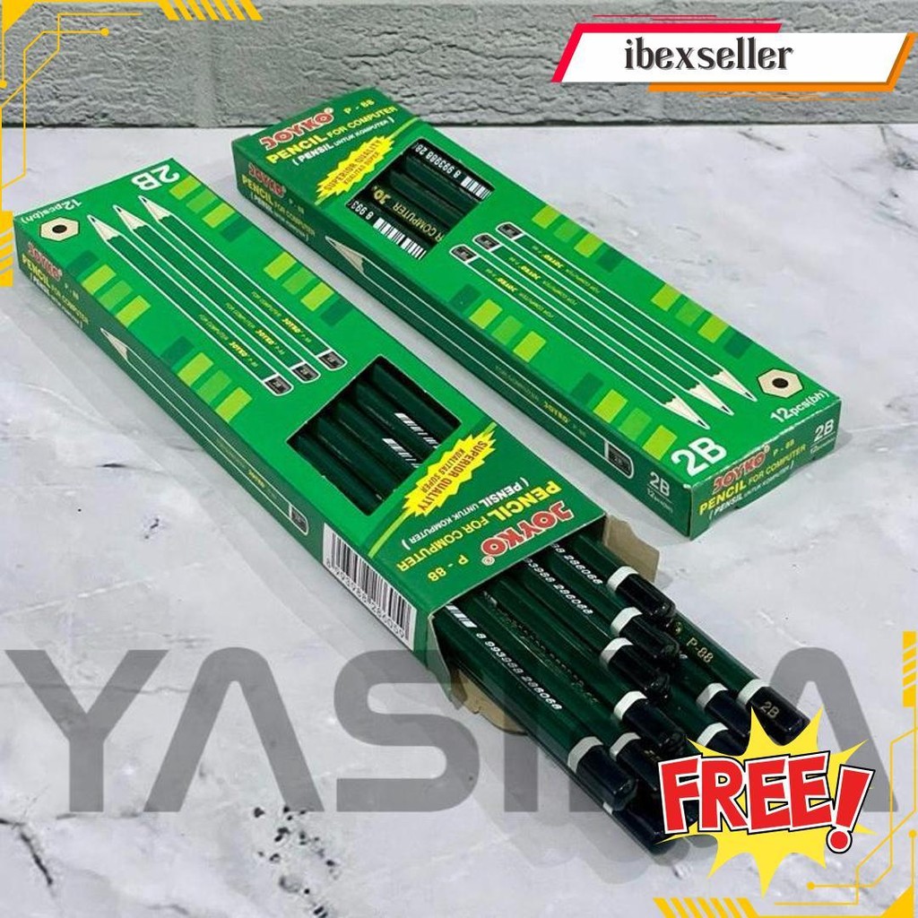 

Satu Lusin 12 Pcs Pensil Raut 2B P-88 Joyko Siap Kirim