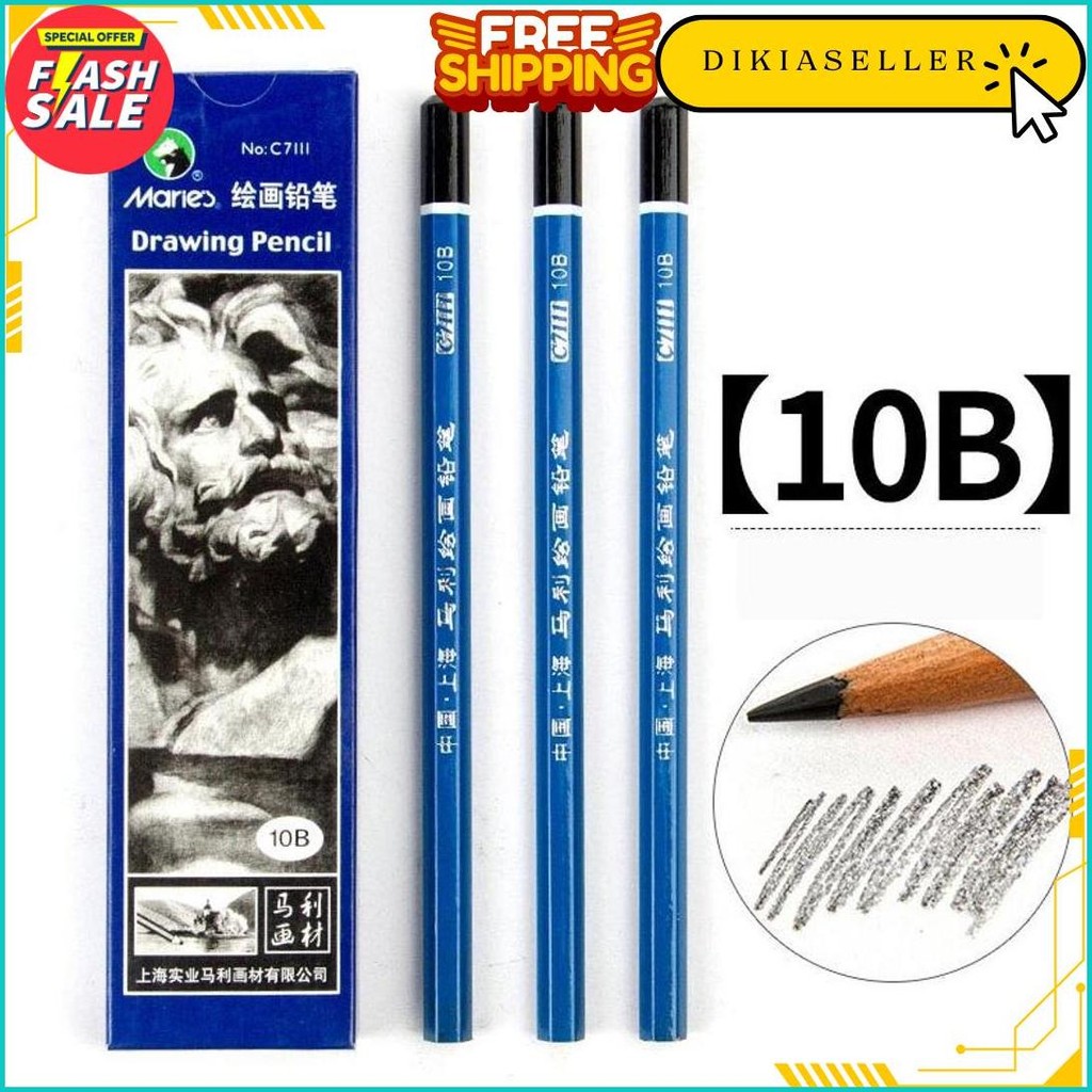 

Maries Drawing Pencil 10B 12B 14B / Pensil Lukis 10B 12B 14B Terlaris