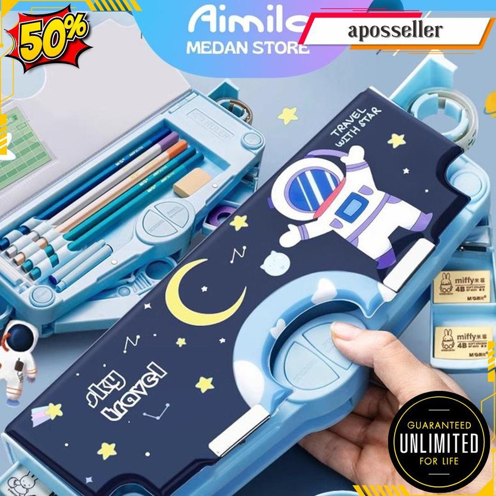 

Aimilo - Tempat Pensil Multifungsi Kotak Pensil Anak Lengkap Peruncing Gunting Isolasi Penghapus Penggaris Alat Tulis Sekolah Bisa Cod