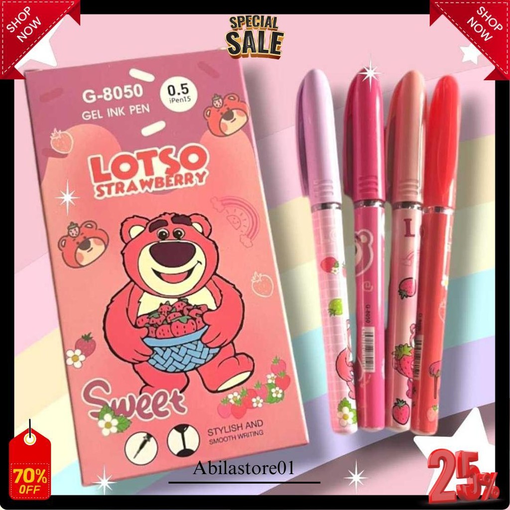 

Pulpen Gel Youmei G-8050 Lotso (12Pc) Desain Strawberry Menarik Siap Kirim