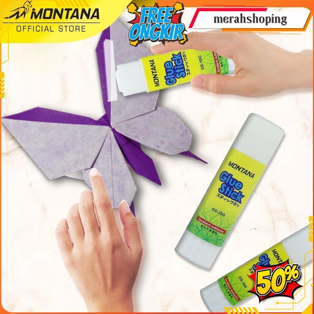 

Montana Glue Stick Lem Batang 10G 24 Pcs Strong Adhesive Perekat Serbaguna Gs-10/Box Cod