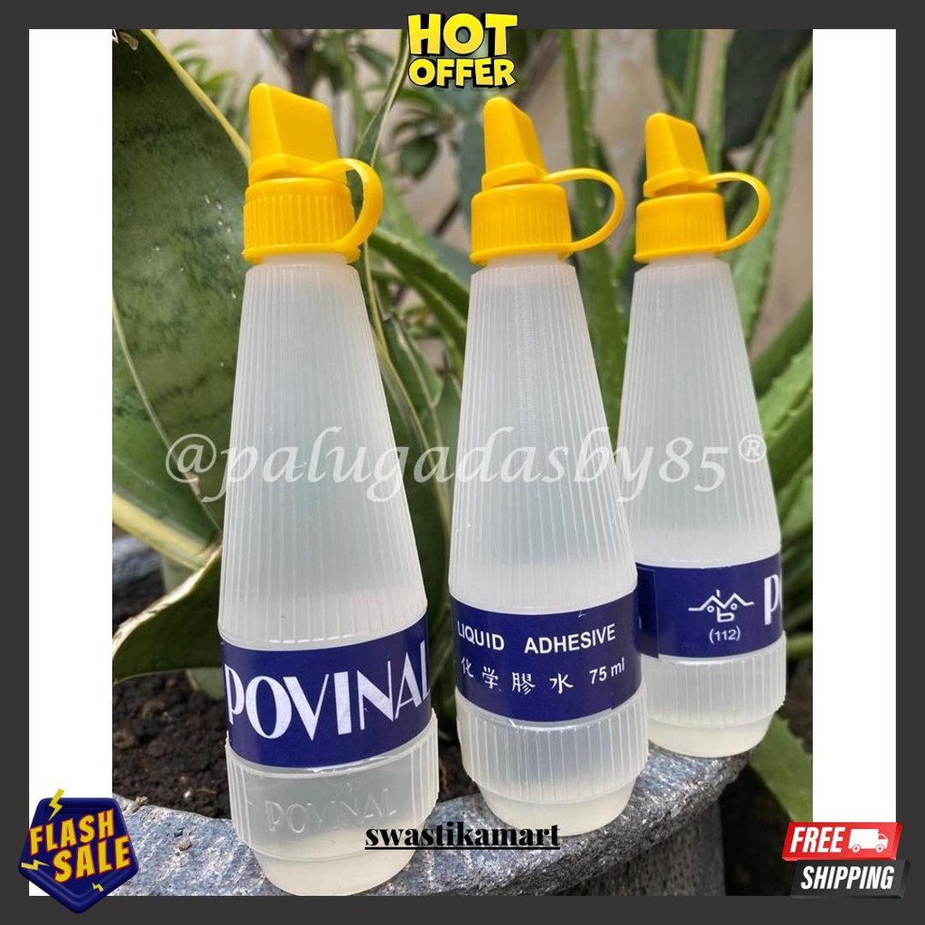 

Lem Kertas Povinal 112 75 Ml (1 Pc) / Lem Kertas / Lem Cair / Lem Bening Original Produk