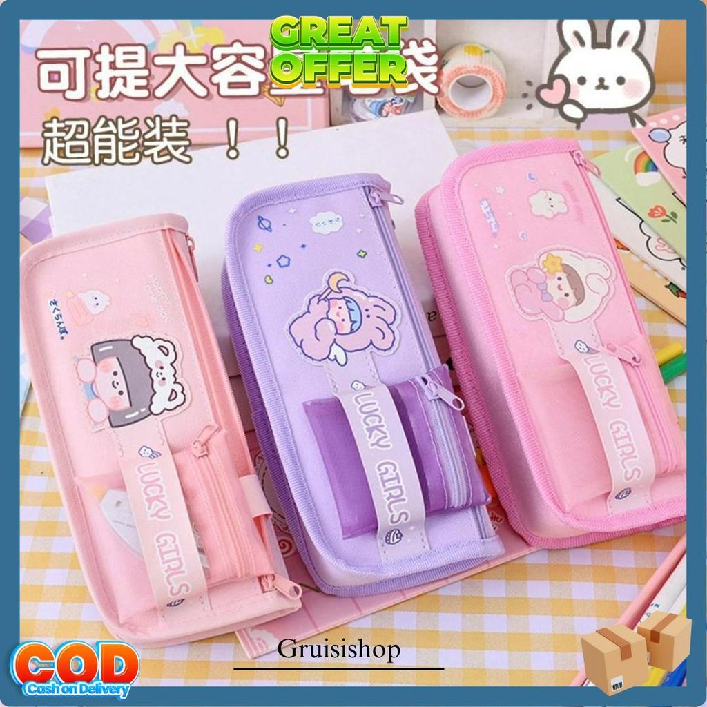 

Txs17 Korean Pen Pencil Case Simple Lucky Girls Kotak Tempat Pensil Box Tkm Siap Kirim