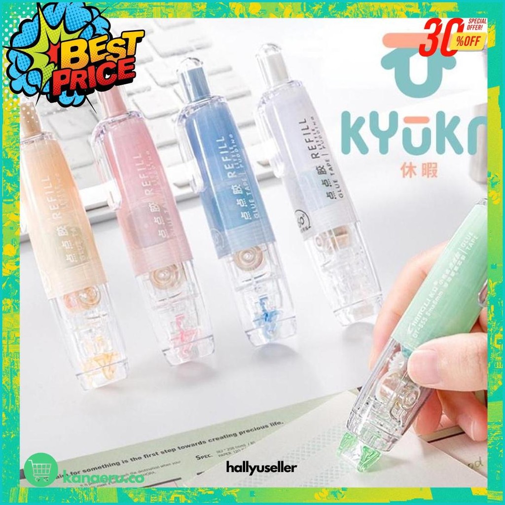 

Glue Tape Adhesive Roller Tape 2 Sisi Lem Kertas Kyuka Cod