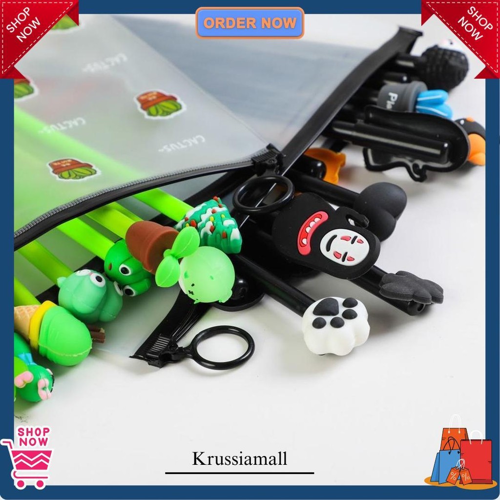 

Hl0078 Pena Karakter Set Pouch Isi 20 Pcs Tempat Pensil Transparan Zipper Bag S1032 Terlaris