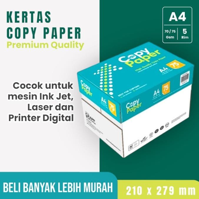 

TERBARU - Kertas HVS A4 75 Gsm COPY PAPER Dus