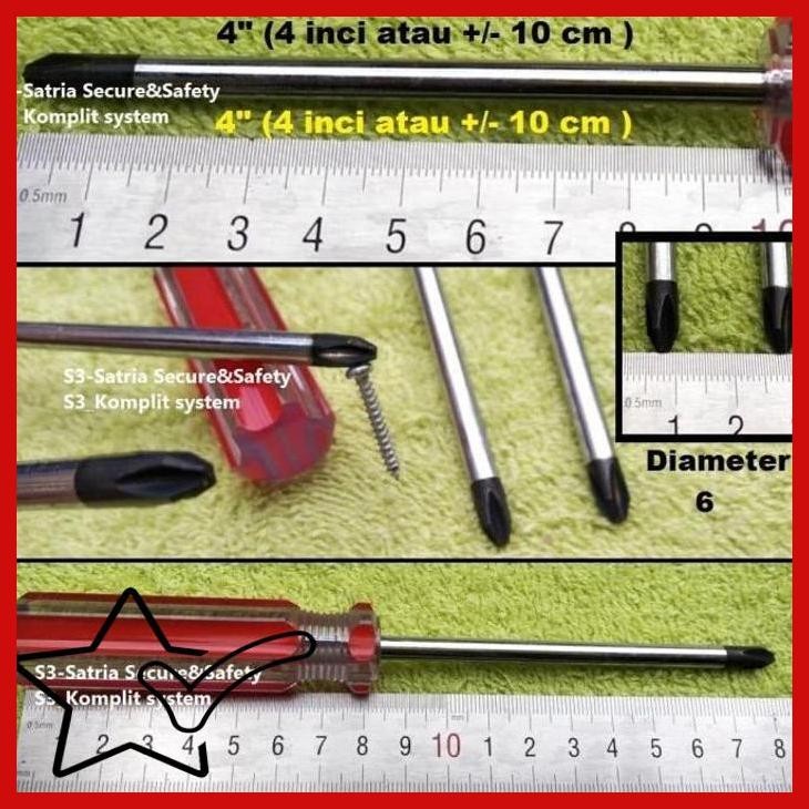 [SSC] Obeng + magnet 10 cm 6mm ( obeng Plus 10 cm Obeng diameter 6 mm )