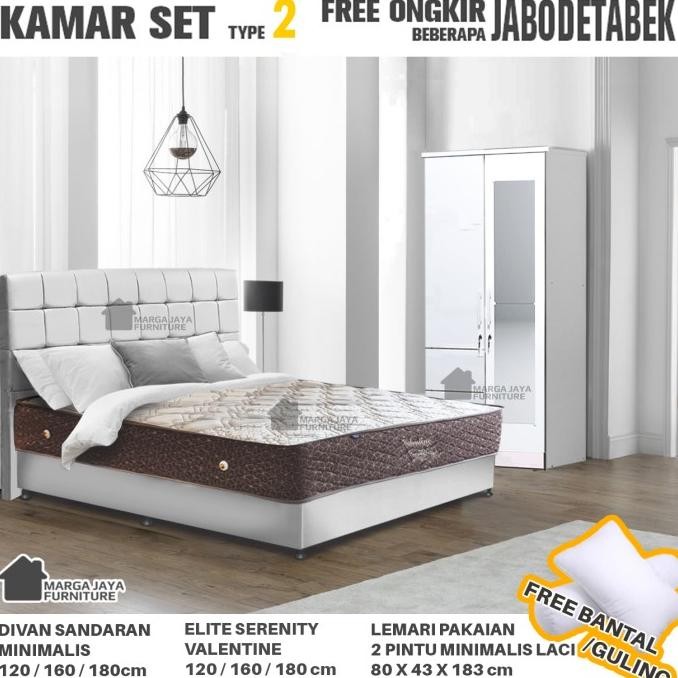 Sale Kamar Set Elite Serenity Valentine Lemari Minimalis Ranjang Springbed
