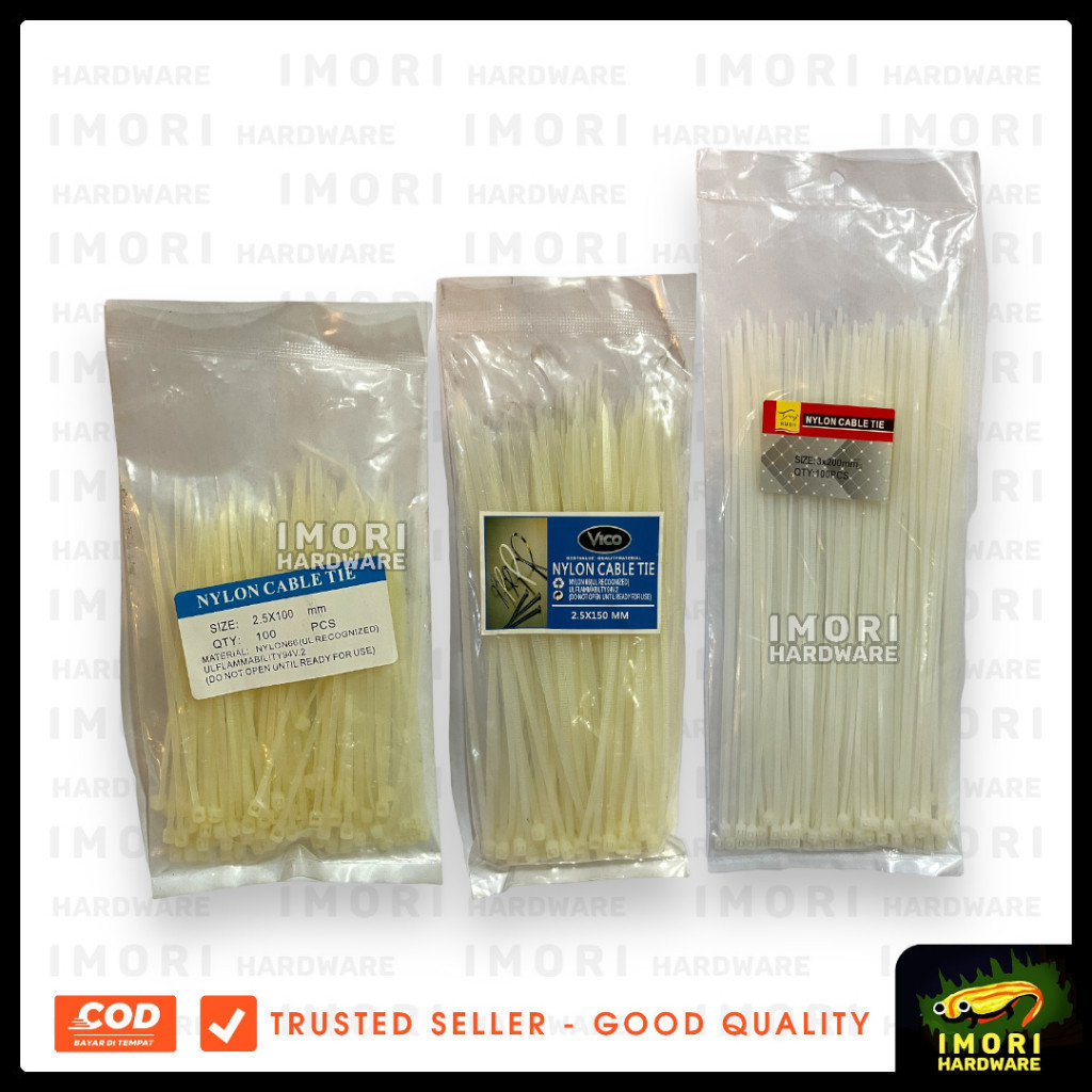 

Kabel Ties Hitam Putih 10 15 20 25 30cm Cable Tie Pengikat