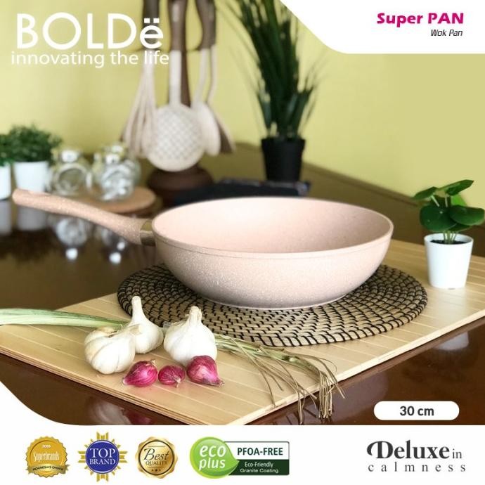 Sale Bolde Superpan Wok 30Cm Wajan Granite Beige Series