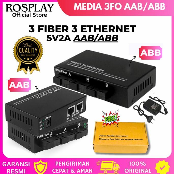 TERMURAH - Media Converter BOARD 3 FO 2 LAN | 3FO 2LAN | 3 Port FO 2 Port LAN AAB / ABB