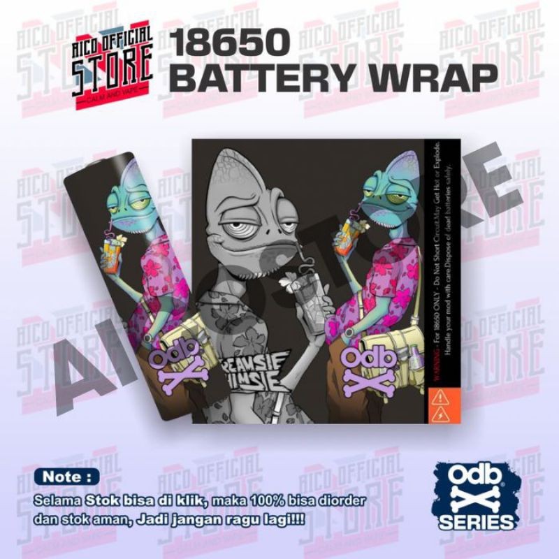 

*PromoTerjangkau* Famstore Stiker Wrap Baterai 18650 O D B X Kremsi Whimse Untuk Melindungi Dan Memperindah Tampilan 14 Garskin Wrap Stiker Premium / Casing Case COD