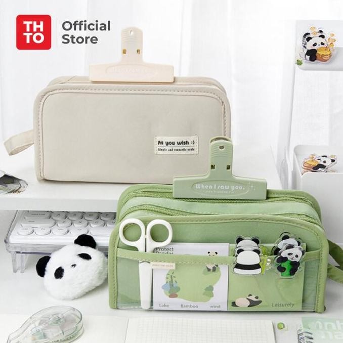

Diskon!! Thto Tas Tempat Pensil Case Pouch Anak Sekolah Transparan Kapasitas Besar Stationery A078
