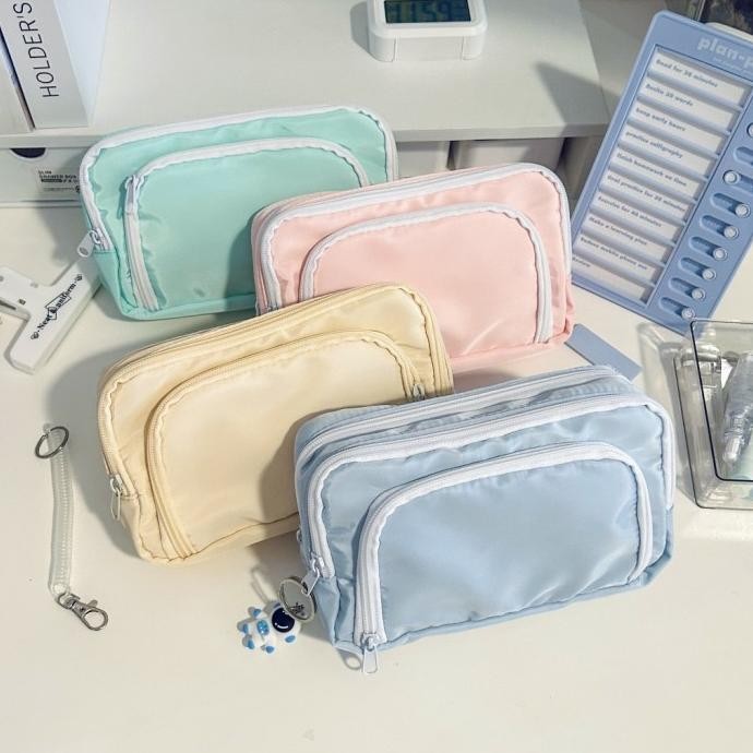 

Diskon!! Tempat Pensil Aesthetic Pencil Case Box Pensil Korea Organizer Box Pensil Cute Kapasitas Besar Polos